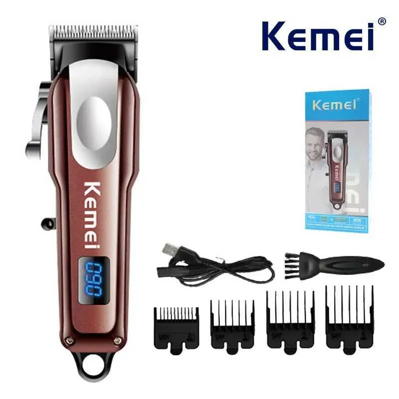 Cabello de cabello Professional Barber Kemei KM -233 Hombre - Mini Pantalla digital Portable Alta potencia Q240427