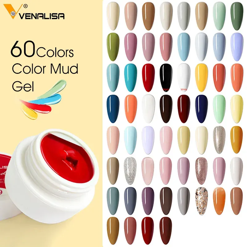 Kits VENALISA Supply 5g/jar Thick Jelly Color Mud Full Coverage Paste Soak Off UV LED Painting Gel Nail Varnish Gorgeous Color Kit