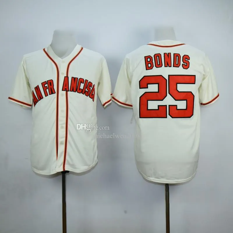 In Stock San Francisco 25 Barry Bonds Cream Throwback From 11