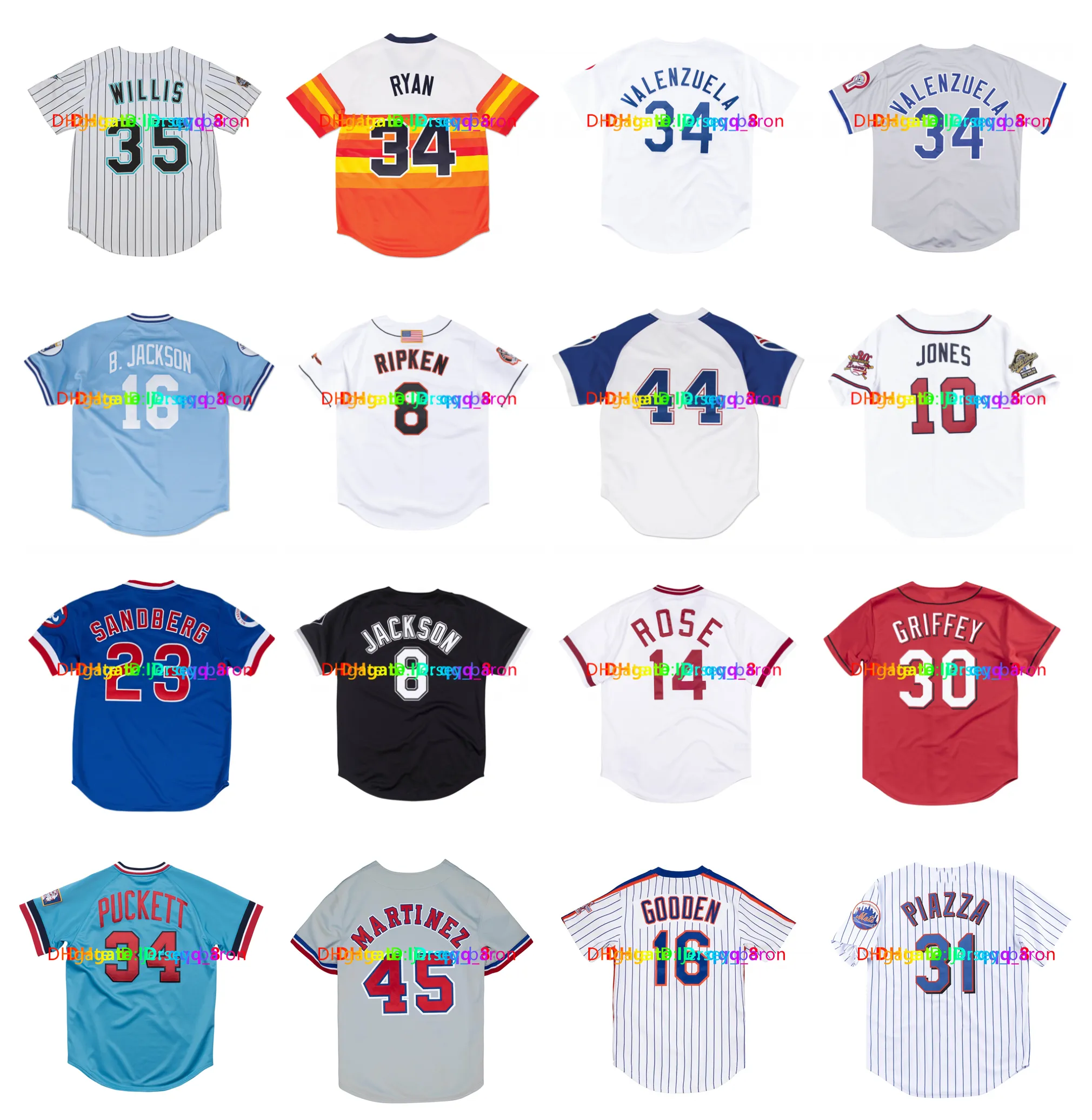 Fernando Valenzuela Jackie Robinson Brooklyn Dodger Gerileme Beyzbol Forması Red Sox Şeytan Rays Wade Boggs Bo Jackson Marlins Miguel Cabrera Hank Aaron Boyut S-4XL