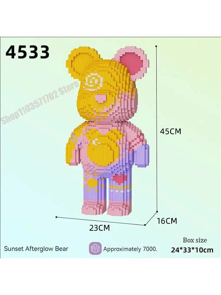 Transformation Toys Robots Creative Love Violent Bear Big Bear Model and Light Brick Toy Chilrens Christmas Giftl2404