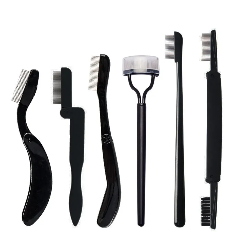 Verktyg 1 PCS Black Foldble Eyelash Brush Comb Beauty Makeup Lash Separator Rostfritt stål Eyelash Curler Mascara Curl Cosmetic Tool