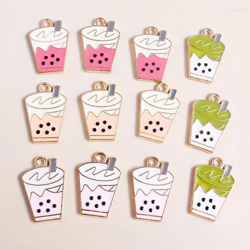 Charms 10pcs 15 22mm Funny Bubble Milk Tea For DIY Jewelry Food Drinks Pendants Of Necklaces Earrings Making Accessories