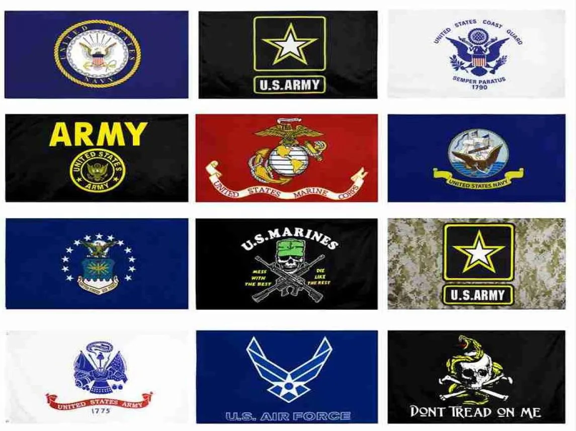US Army Flag USMC 13 Styles Direct Factory Wholesale 3x5fts 90x150cm Skull Gadsden Camo Army Banner US Marines WWA1243651461