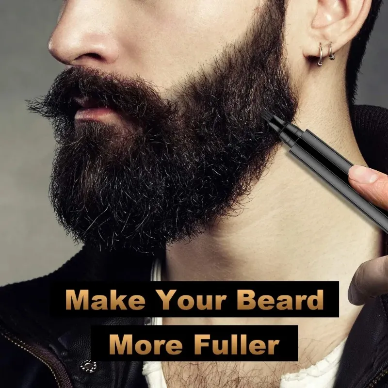 Sende a vendita calda la barba kit di penna barba potenziatore spazzola da colorare di barba strumenti di modellatura impermeabile capelli marrone nero cosmetico