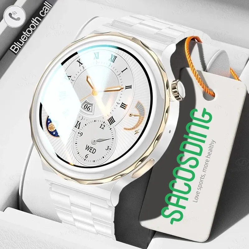 Bekijkt 2024 Nieuw slimme horloge voor vrouwen Fashion Bracelet Heart Rate Sleep Monitor Ladies SmartWatch voor iOS Android Bluetooth Call Watch