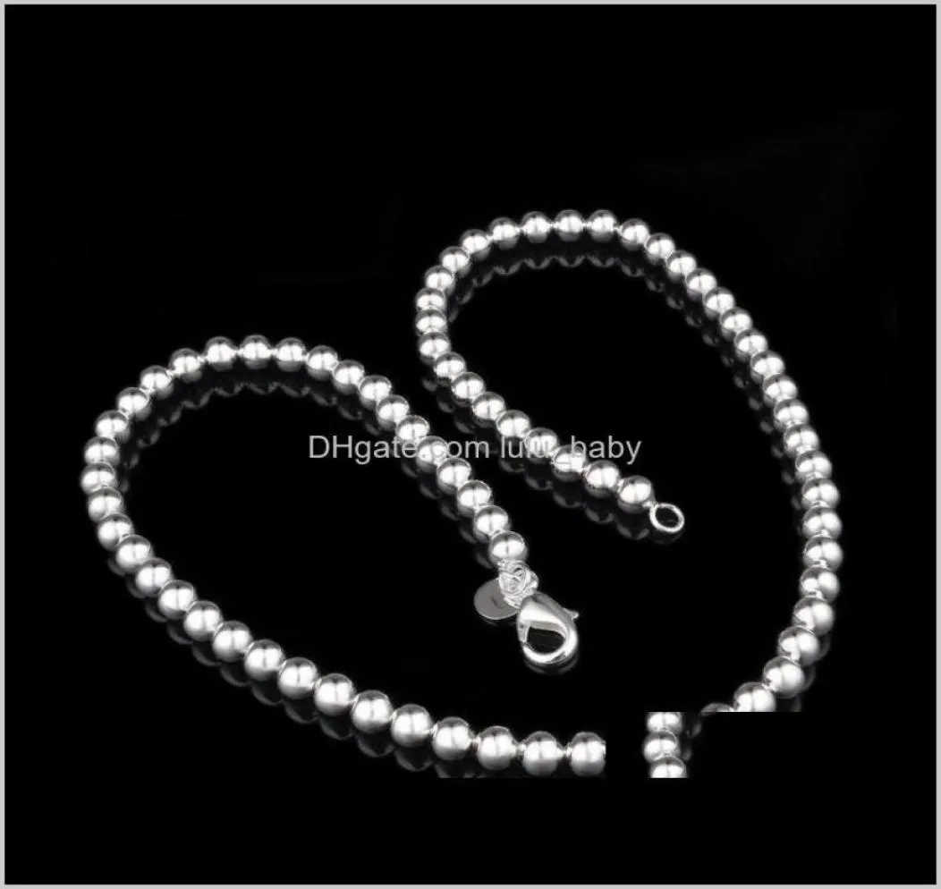 Pendenti in perline Delivery Delivery 2021 con 6 mm 4 mm Sterling Sier Numero 8 mm 10 mm Sliv 925 Collane rotonde solide 7539706