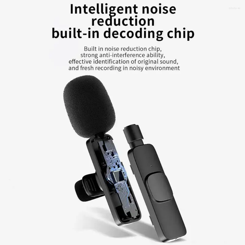 Mikrofonlar Ses Kaydı Mikrofon Yüksek hassasiyetli Kablosuz Lavaler Video için gürültü azaltma alıcısı ile