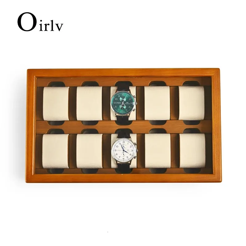 Drewniane pudełko zegarkowe Oirlv z osłoną akrylową fraxinus mandshurica dla nadgarstka do przechowywania organizer Solidwood 240412