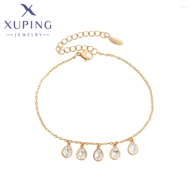 Pulseiras de link xuping jóias panorâmicas de cristal em forma de água da moda para mulheres x000672707