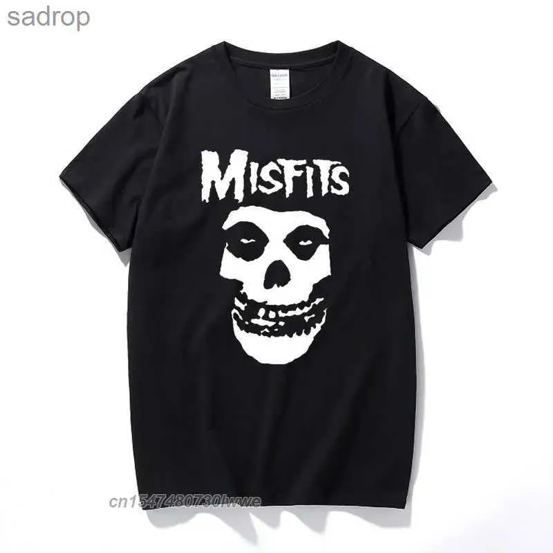 T-shirt maschile New Mens Hip-Hop Punk Skull non adatto Magliette a maniche corte in cotone Cotone Short Design Design da uomo Summer Basic Topxw