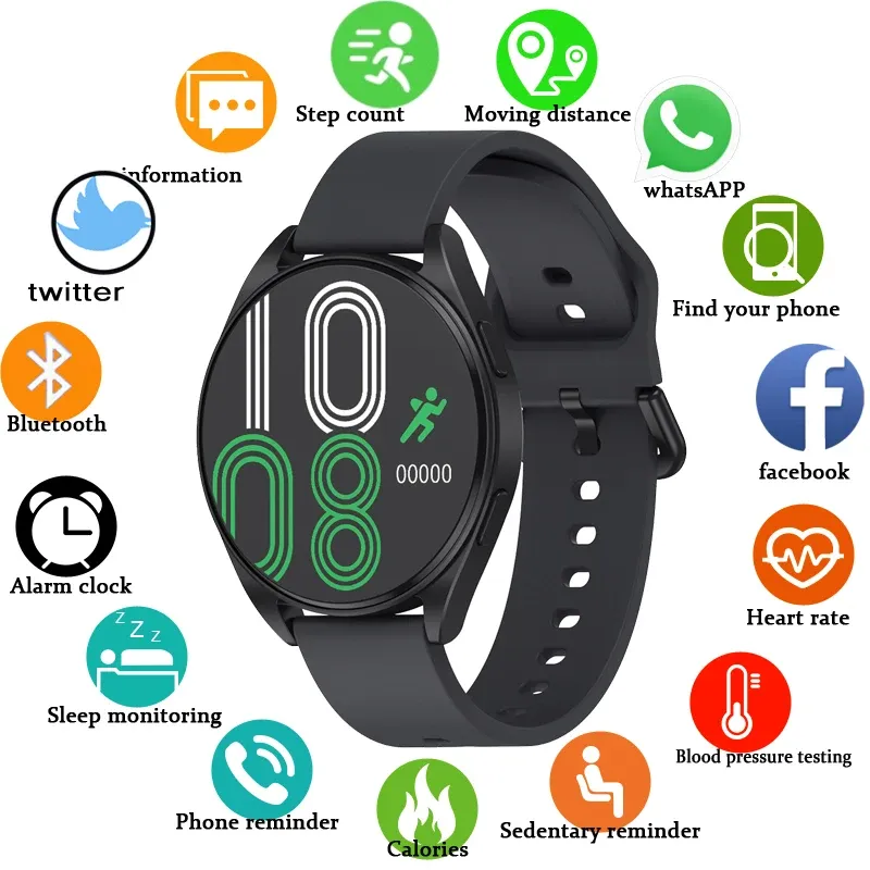 Смотреть 2023 Новые Galaxy 6 Smart Watch Bluetooth Call Assistant Men и Women Sport Sport Sport для Samsung Android iOS