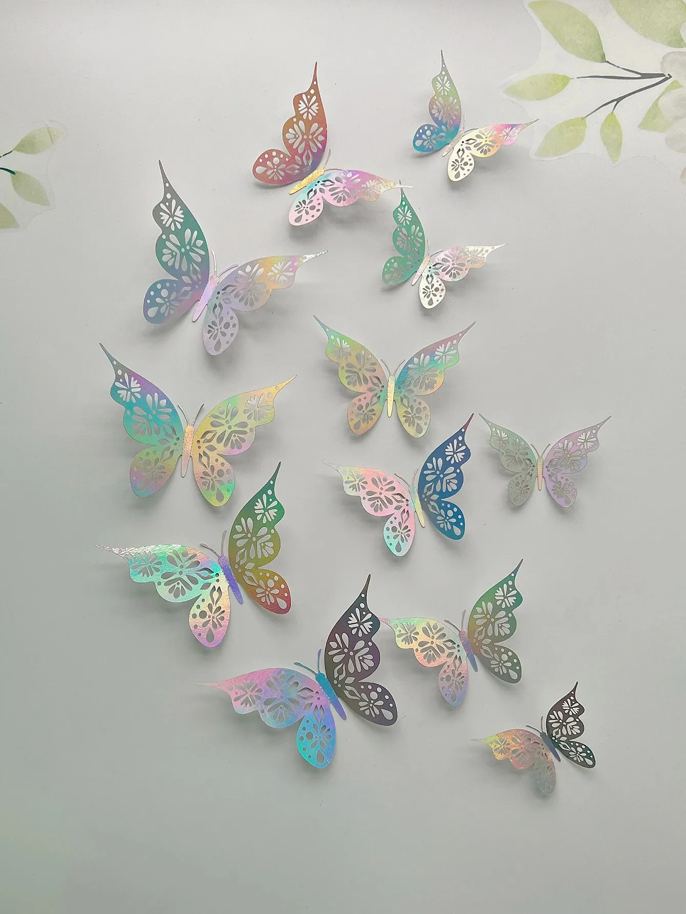 12 pièces 3D Hollow Butterfly Sticker Chador Chamor Room Home Decoration Paper 240424