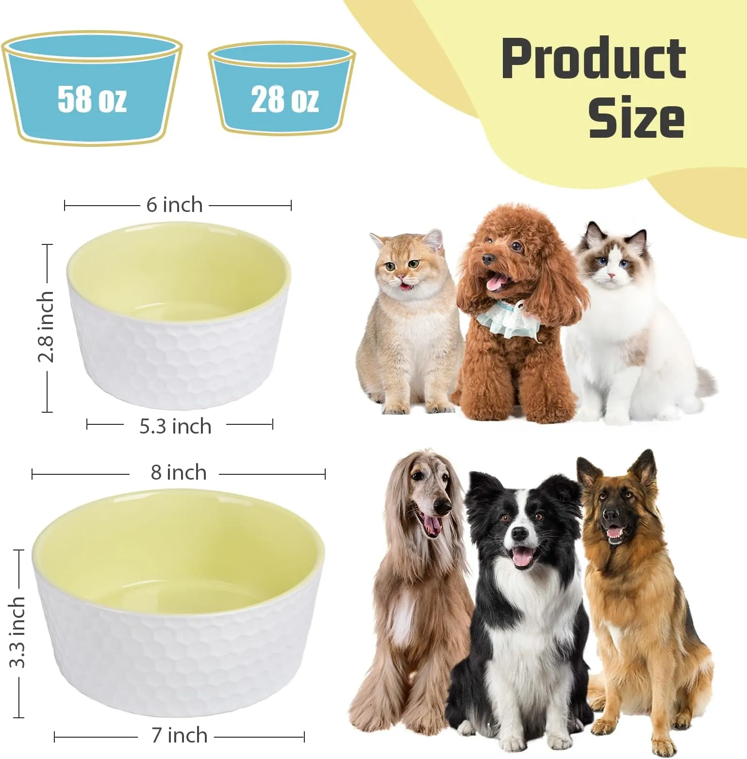 WoofinPets Ceramic Dog Bowl, Weighted Porcelain Food Bowl for Small and  Medium Dogs, 28 oz, Dishwasher and Microwave Safe from Dhgate Dog Bowls &  Dishes - price 12.68
