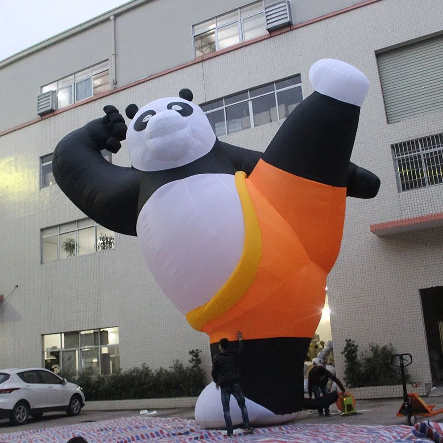 Giant 10/26ft outdoor Inflatable Kung Fu Panda Balloon Cartoon For Advertising