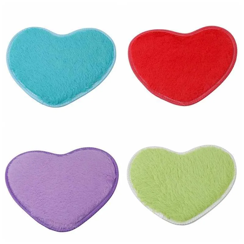 Carpets 26 * 37cm Love Heart en forme de coeur en forme de coeur Soft Push Push Planch Mat de salle de bain Tapis de plancher pour le salon TAX FAUX TOLETS SHAGGY TARPETS