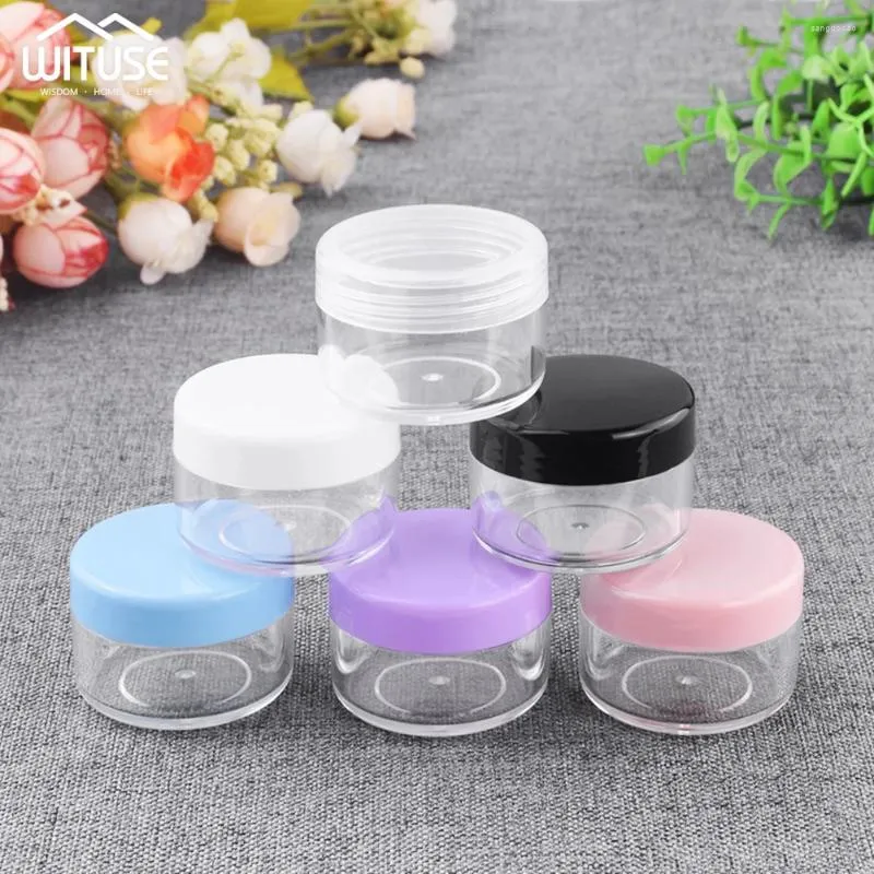 Bouteilles de rangement 20pcs / lot 5/10/15 / 20G PS Crème Board Essai d'échantillon de récipient vide JAR MOT COSMETIQUE COSTARE