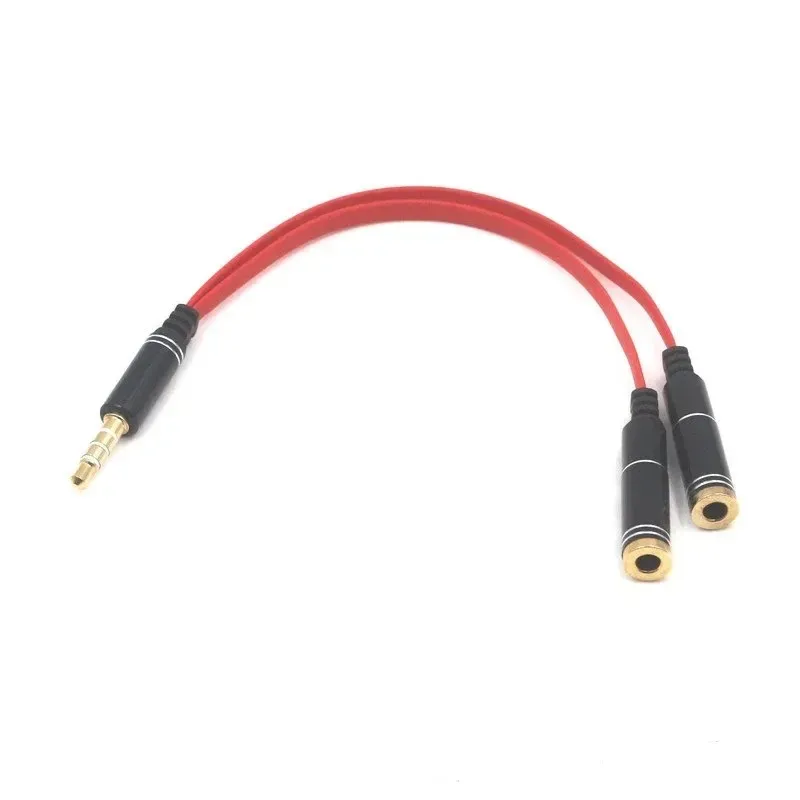 2024 3.5 One Point Two Earphone Microphone Audio Cable Audio Splitter One for Two Couple Line Earphone Adapter Cablefor couple line adapter