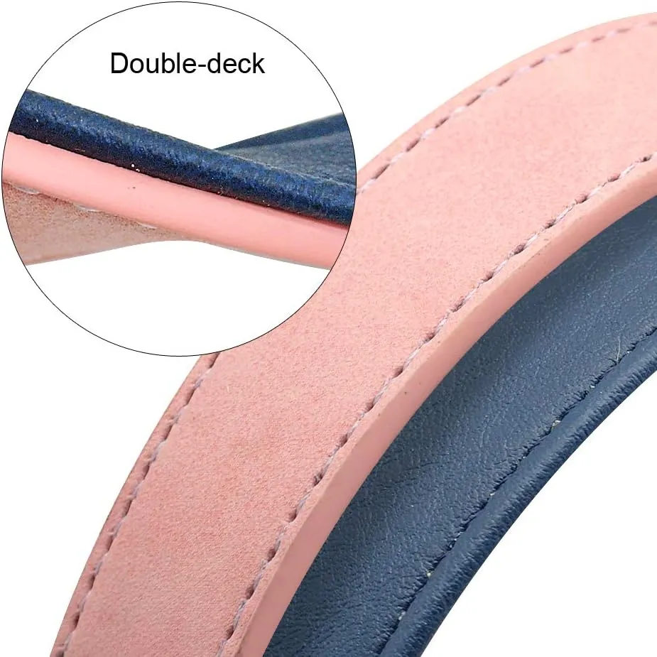 Didog Adjustable Leather Padded Custom Dog Collar And Leash Set With Engraved Nameplate,Fit