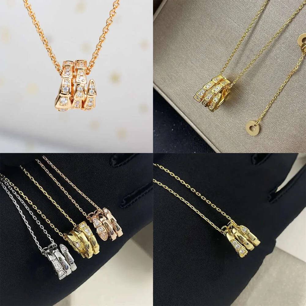 Halsband designer kvinnor orm ben titanium stål diamant valentin dag gåva choker kedja smycken tillbehör med låda originalkvalitet