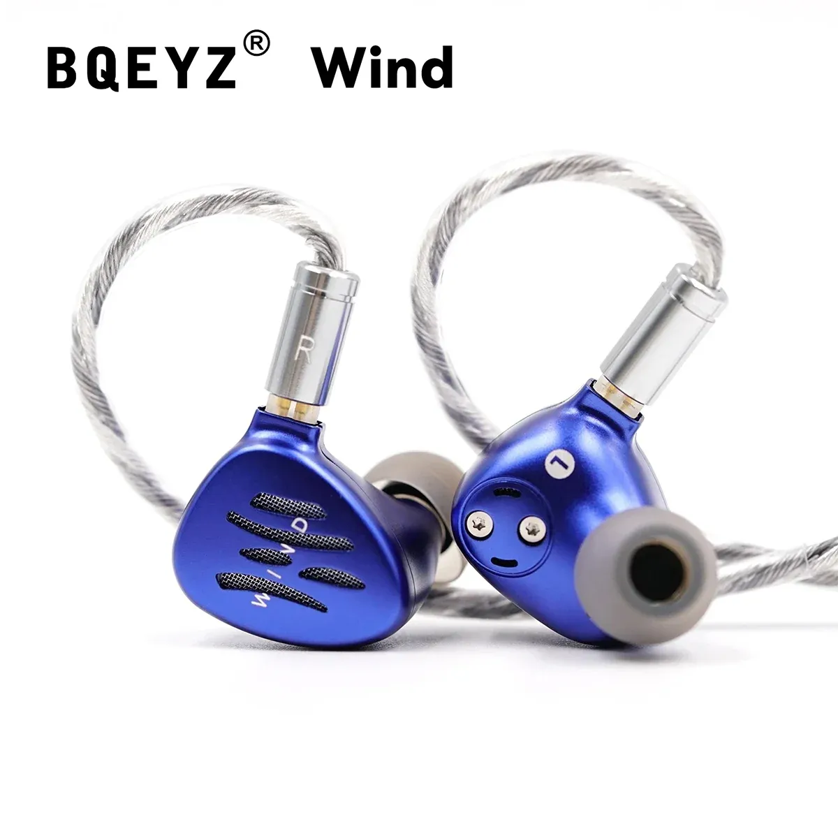 Kulaklıklar BQeyz Rüzgar Hifi Kulaklık 1DD+1BC Hibrit Sürücü Kemik İletimi ile Kulak Monitörü Stüdyo Müziği Kulak Tutumu Çıkarılabilir 2pin Kablo IEM