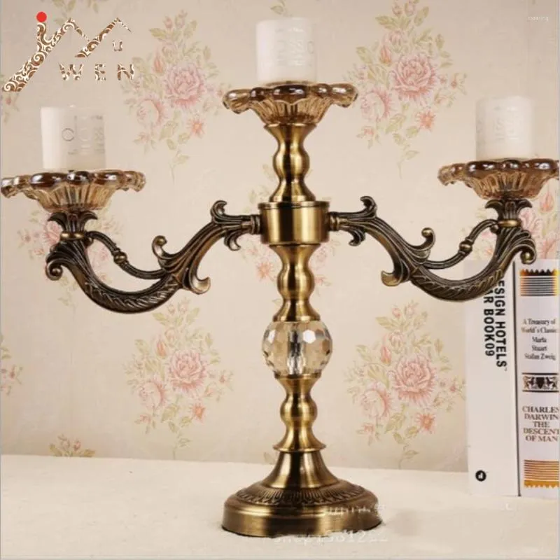 Ljusstakare Imuwen Ankomst Luxury Candelabras 48 cm Höjd 3-arms Metall Wedding Table Holder Home and El Decoration