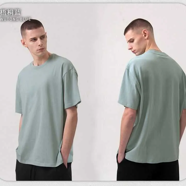 Moda Ess Designer 305G Pure Cotton T-shirt 2023 Spring/Summer Solid Solid Short Sleved Street Oversize Men Mens