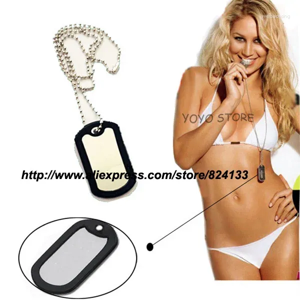 Dog Tag 100pcs / lot Factory Wholesale Human Human Military Army Tags Pendant pour hommes Collier Collier ID