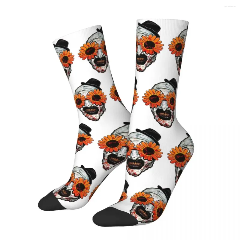 Men's Socks Art The Clown Terrifier 2 Sunflower Sunglasses Harajuku Super Soft Stockings All Season Long For Birthday Present