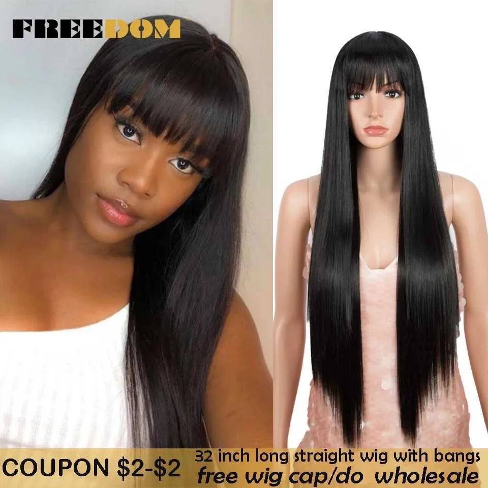 Synthetic Wigs Free long straight wig with bangs womens synthetic white purple Ombre heat-resistant fiber role-playing Q240427