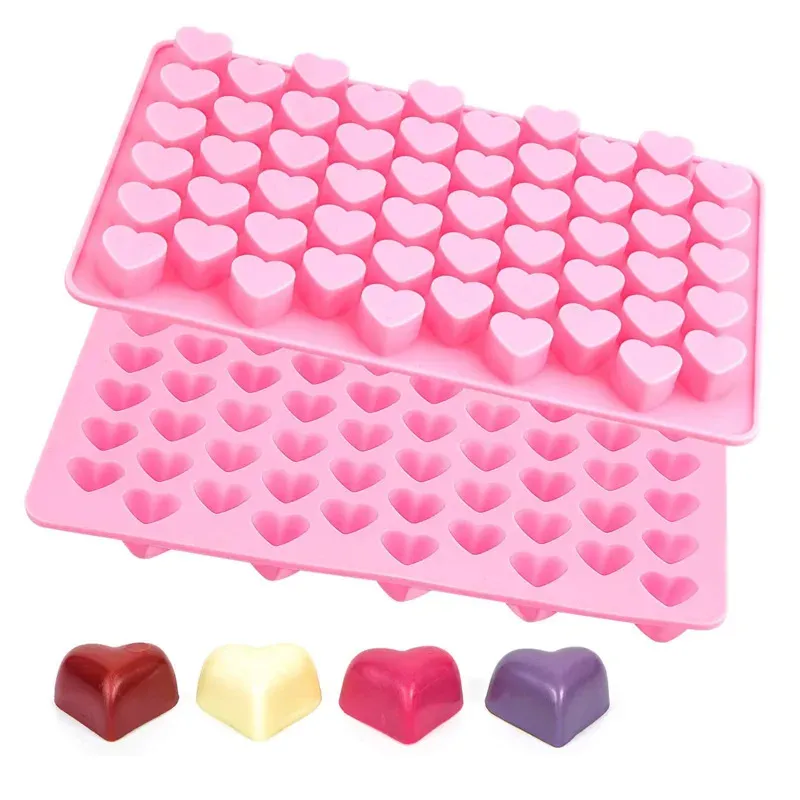 Moulds 55 Small Heart Shaped Silicone Cake Mold Heart Chocolate Pastry Molds DIY Baking Decoration Kitchen Ice Cube Crystal Epoxy Mould