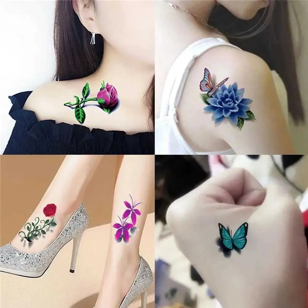 Tatuaż Przenieś Pióro motyl Temporary tatuaże naklejka do kobiet ochrony nadwozia