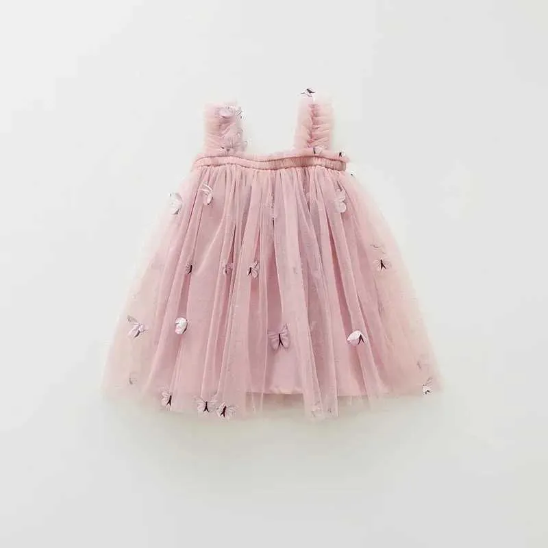 Flickas klänningar sommarklänningar för flickor barn födelsedagsfjäril prinsessan tyllklänning 2024 barn semester strand casual kläder vestidos 0-5y