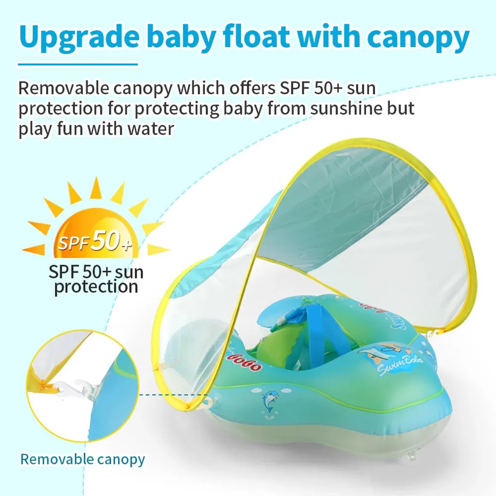 Swimming Inflatable Ring Baby Kids Pool Float Seat Boat Tube Ring Car Sun shade Water Swim Circle for Swimming 240423