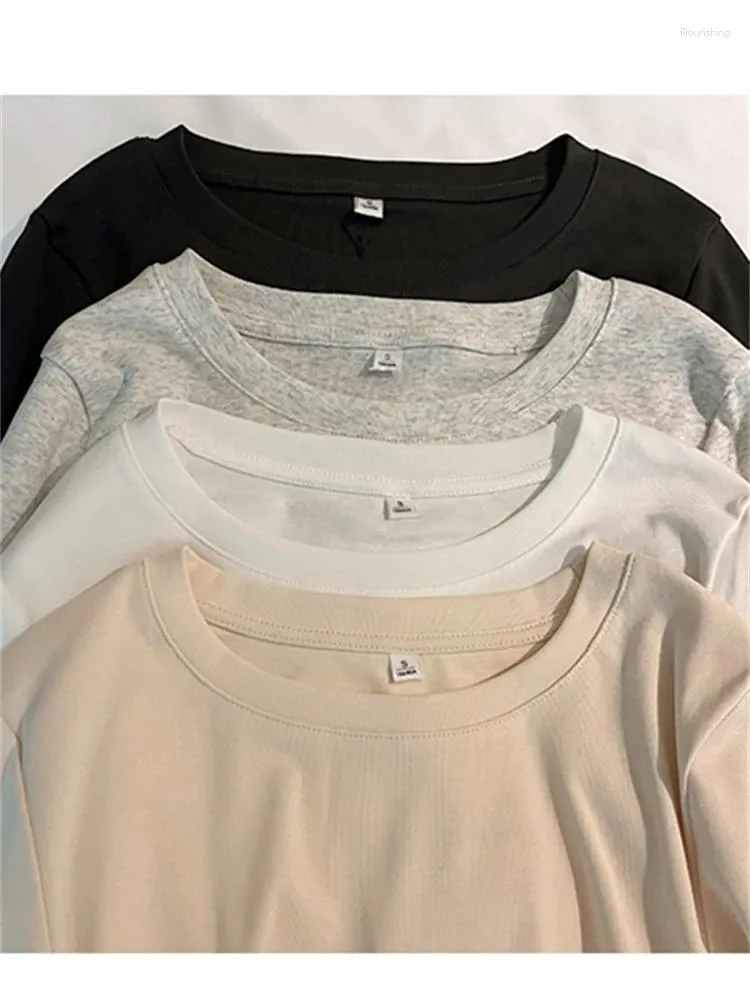 Magliette da donna camicia da donna autunnale t-shirt da donna vestiti da donna tops cotone maglietta magro femmina a maniche lunghe
