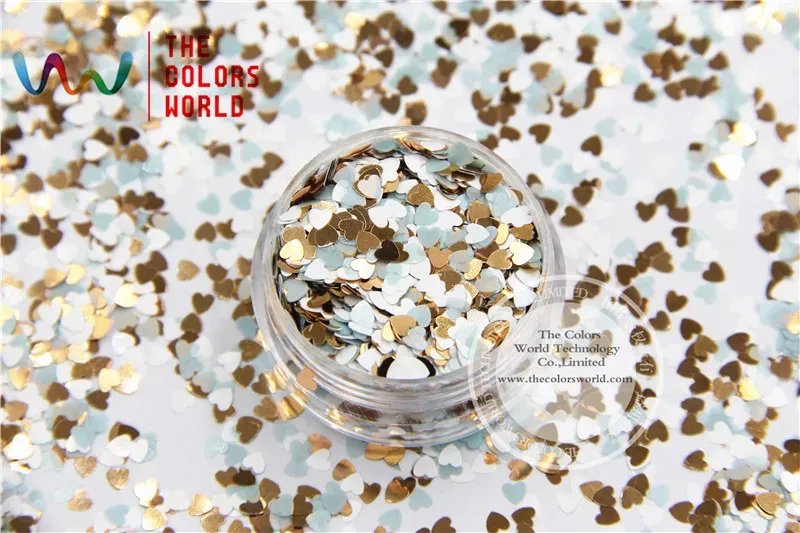 Glitter hhm3298 miscelare i colori forme del cuore Lustre metalliche da 3,0 mm glitter per trucco per nail art e decorazione fai -da -te