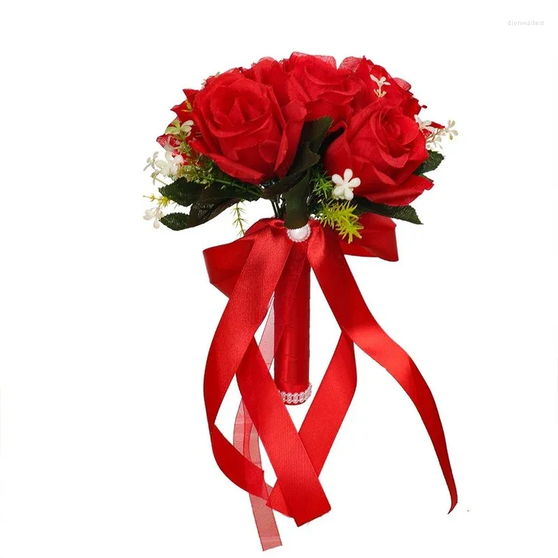 Bouquet de fleurs de mariage Bouquet mariage mariage Silk Roses artificielles bouquets pour les demoiselles d'honneur accessoires