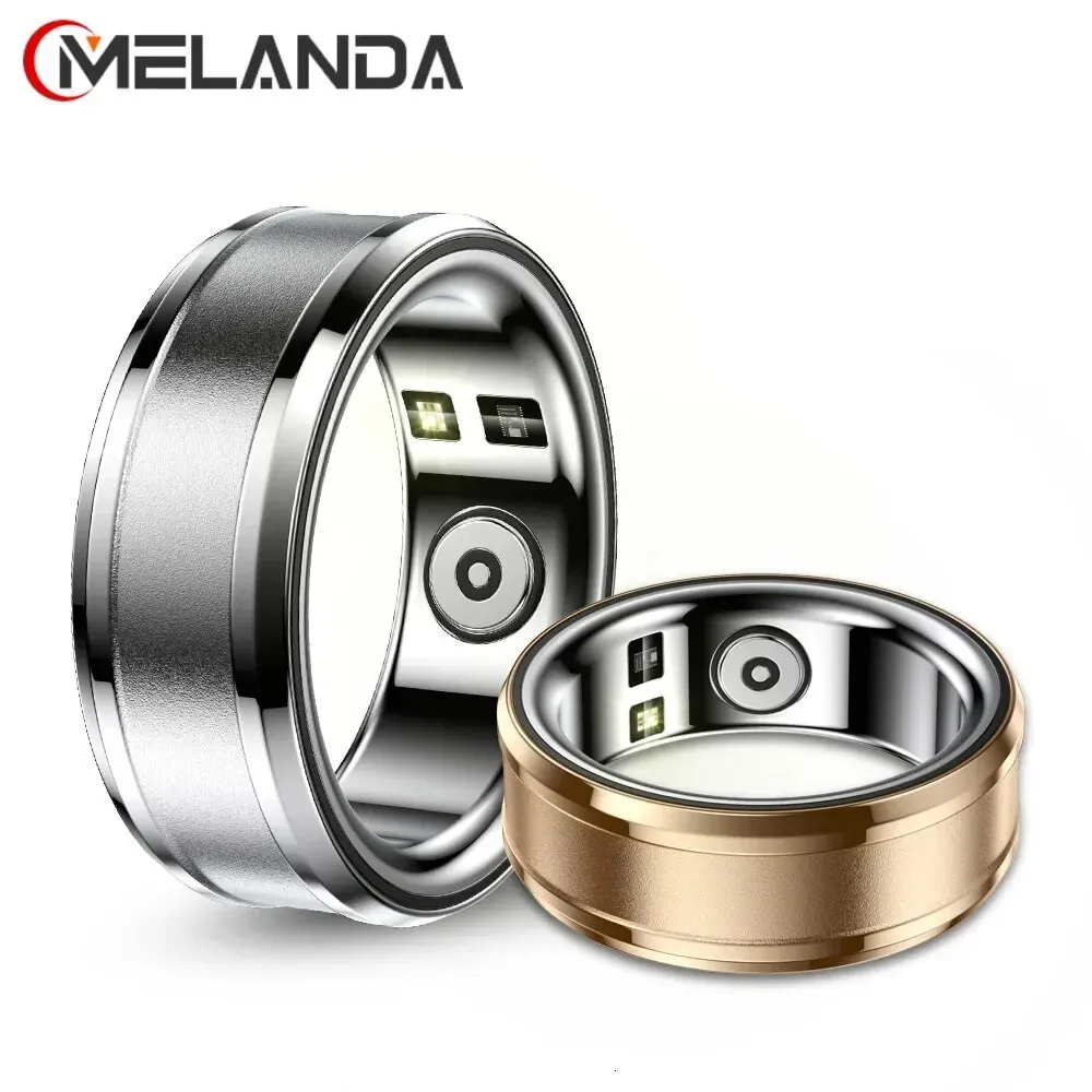 Melanda Smart Ring Freqüência cardíaca Temperatura corporal Sleep Monitor Homens Mulheres esportes Rastreador de saúde IP68 impermeabilizado para Android iOS MR3 240422