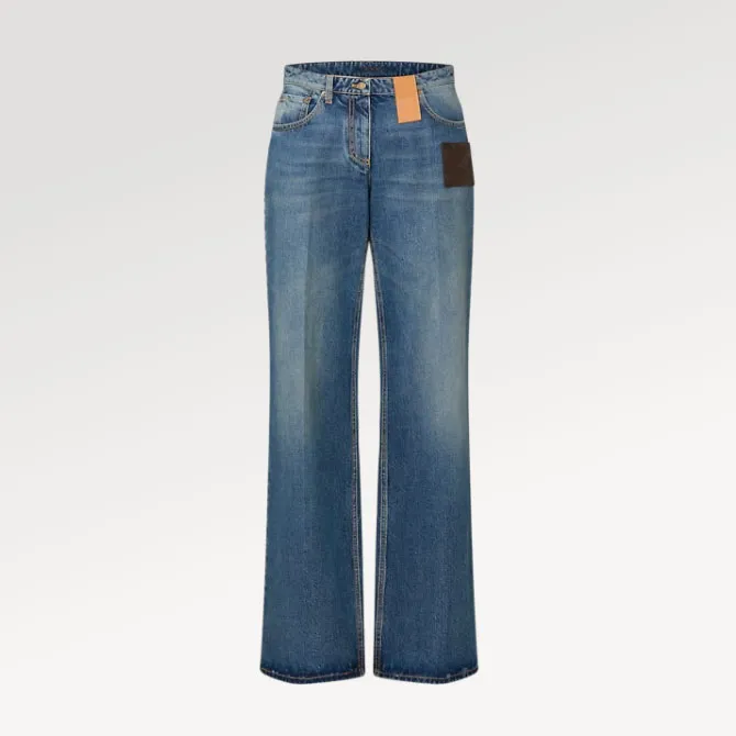 Designer Femmes Jeans 1ACD67 Jeans hauts hauts Lettre imprimé pantalon en cuir jean en cuir jeans pour femmes