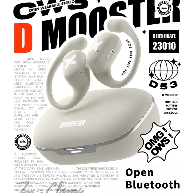 Fones de ouvido DMOOSTER D53 OWS OPEN ON NON NO EAR BLUETOOTH fones de ouvido, esportes que penduram esportes transmissão de som direcional, desgaste indolor