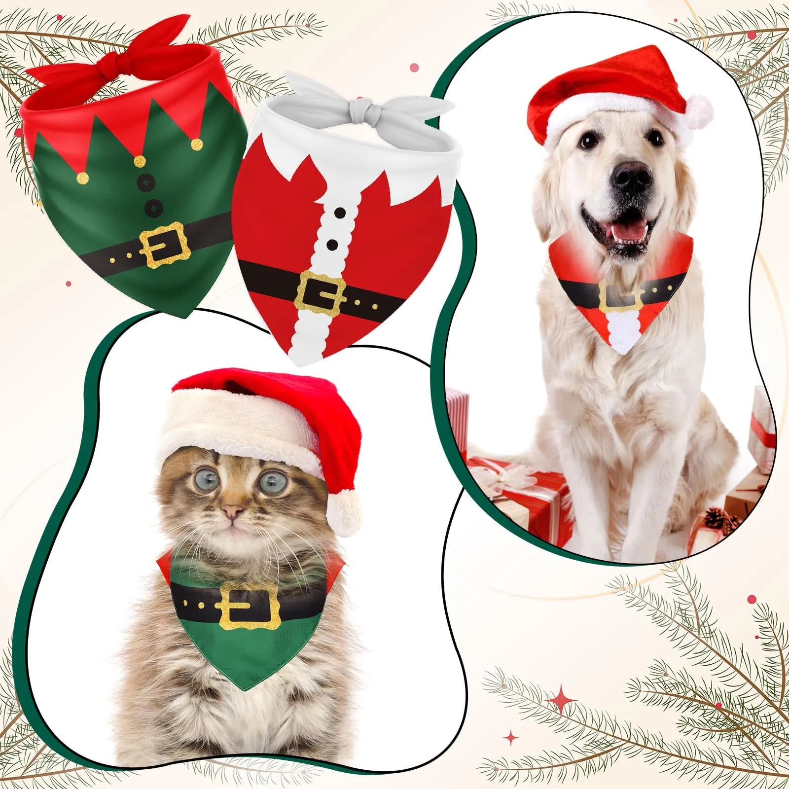 Funny "Service Dog" Red Triangle Bandana For Small/Medium Dogs - Adjustable Pet Scarf