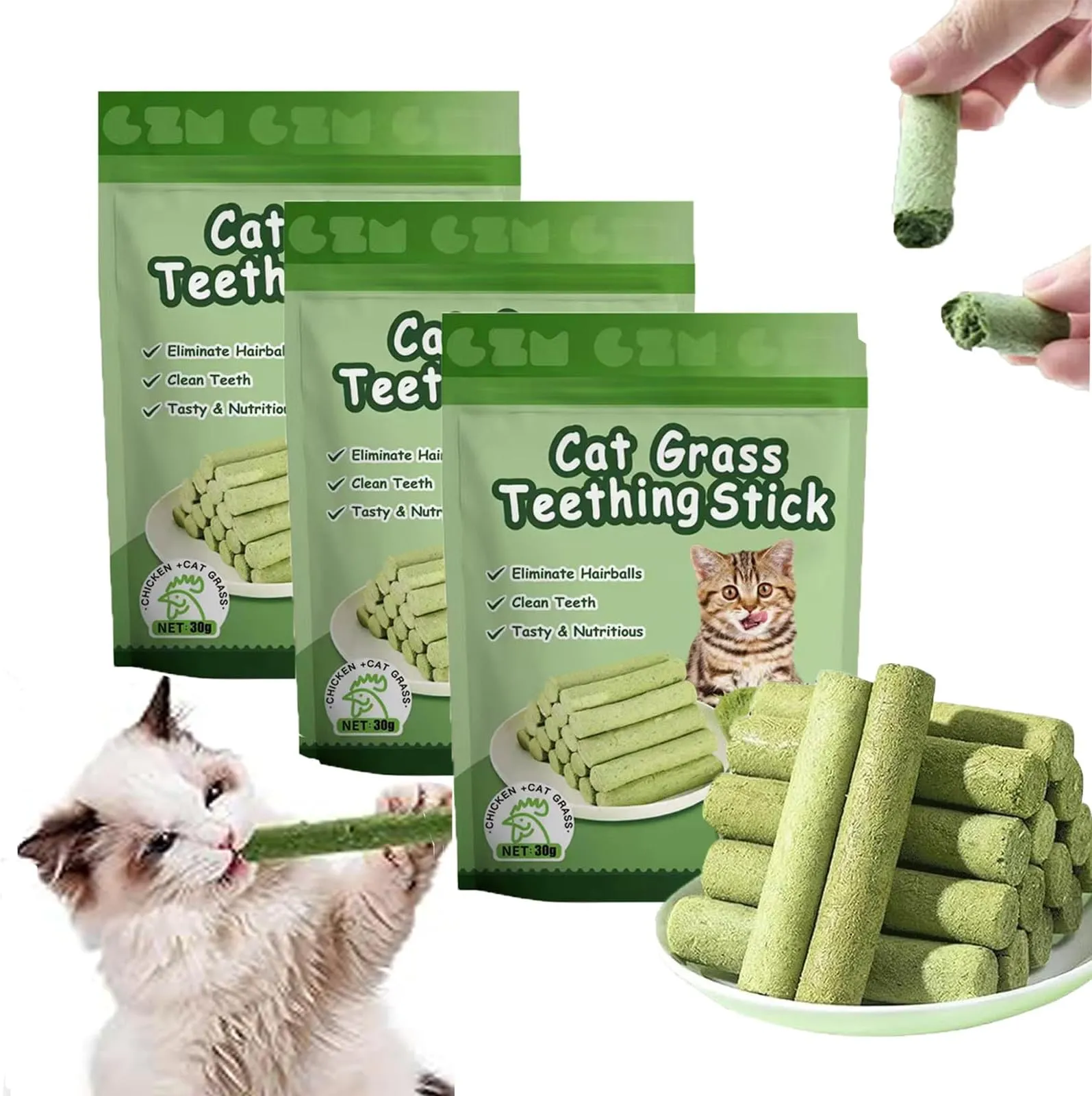 Cat Grass Chew Sticks: Guide for Indoor Cat Teeth Cleaning
