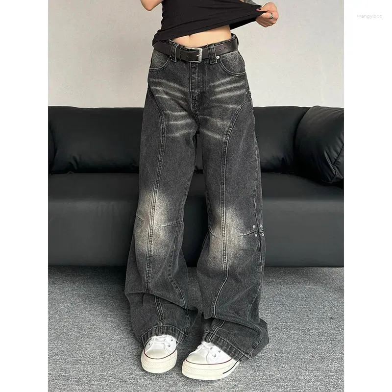 Frauen Jeans Y2K Baggy Harajuku 2000er Jahre Trashy ästhetische ästhetische Denimhose Streetwear Oversize Jean Hosen Vintage Kleidung