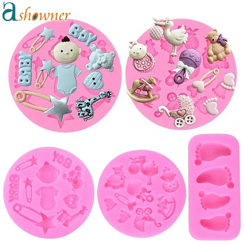 Moulds Baby, Car, Bear, Silicone Fondant Chocolate Molds DIY Cake Resin Mold For Baking Pastry Cup Cake Decorating Kitchen Tools