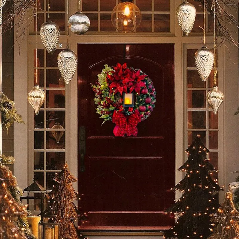 Kwiaty dekoracyjne wieńce świąteczne do drzwi frontowych dekoracje świąteczne girlandy wewnętrzne na zewnątrz przyjęcie wiszące okno