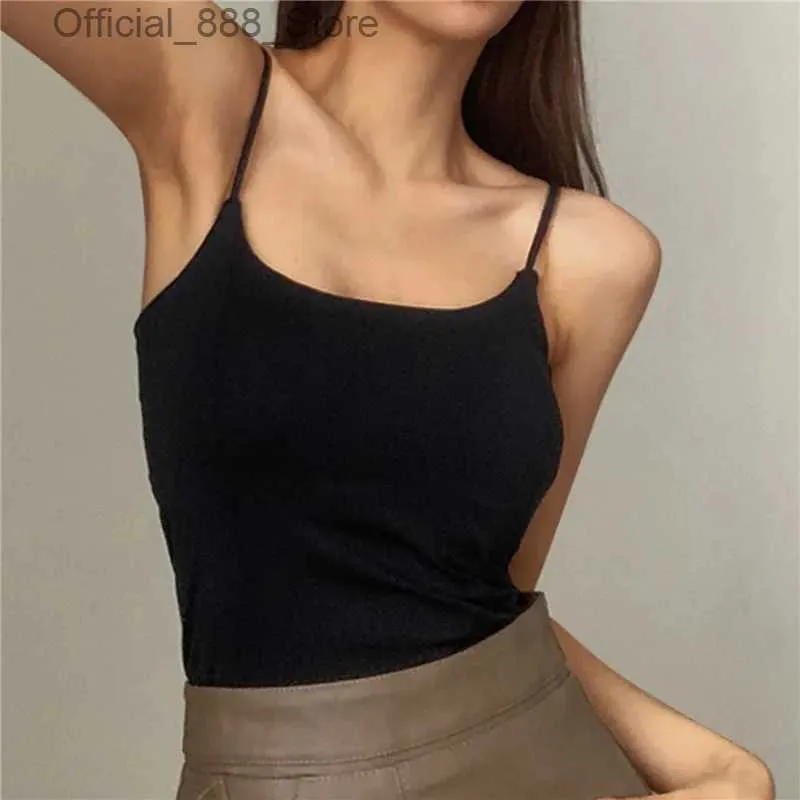 Tanks pour femmes Camis Summer Sling Sling Camisoles Femmes Crop Top Shirt Shirt Lady Bralette Tops Skinny Camisole Base Gest Tops D240427