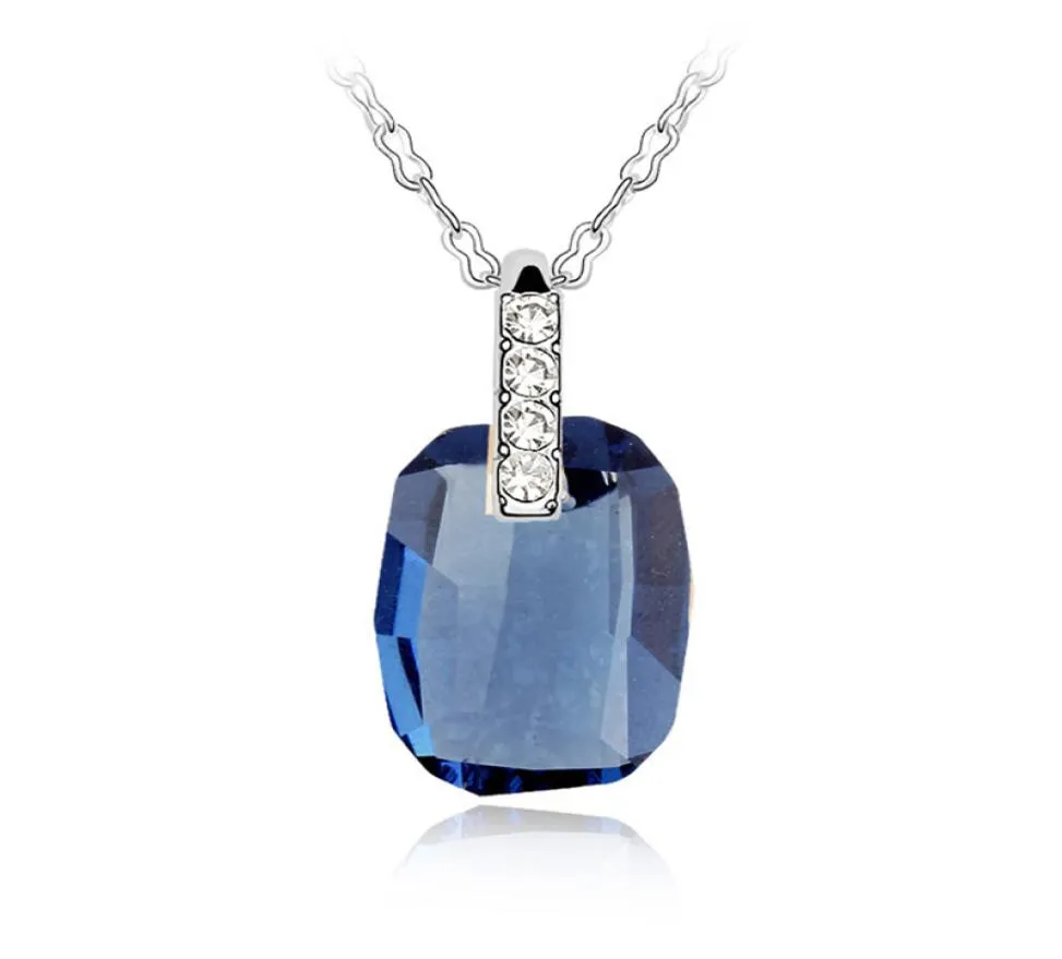 Blue Crystal от Rovski Women Ожерелье подвески модные украшения Элементы высококачественные свадебные аксессуары для вечеринок Лучший рождественский подарок 8986591