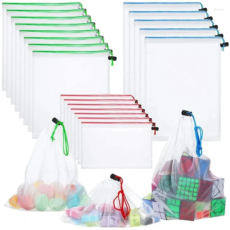 Torby na zakupy KF-Toy Storage Organizacja Mesh Organizer Washable wielokrotnego użytku produkt do gry w pokoju zabaw