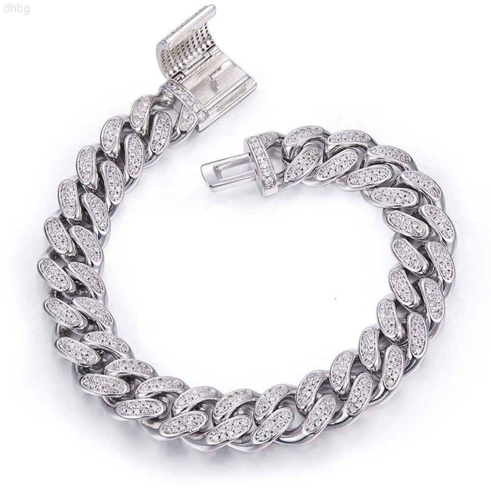 925 Sterling Silver VVS Moissanite Diamond Cuban Chain Halsband Hip Hop Jewelry Iced Out Cuban Link Chain för män