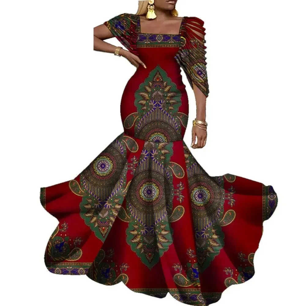African Dresses for Women Wedding Party Elegant Lady Wax Print Plus Size  Floor-Length Cotton Dress KG920 from Dhgate Urban Sexy Dresses - price 63.31
